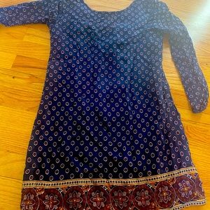 Printed 3/4 sleeve dress